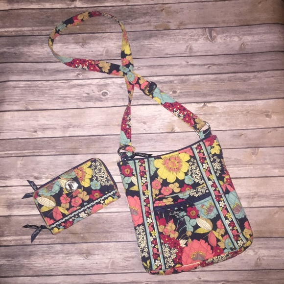 Vera Bradley Handbags - Vera Bradley crossbody and turn lock wallet